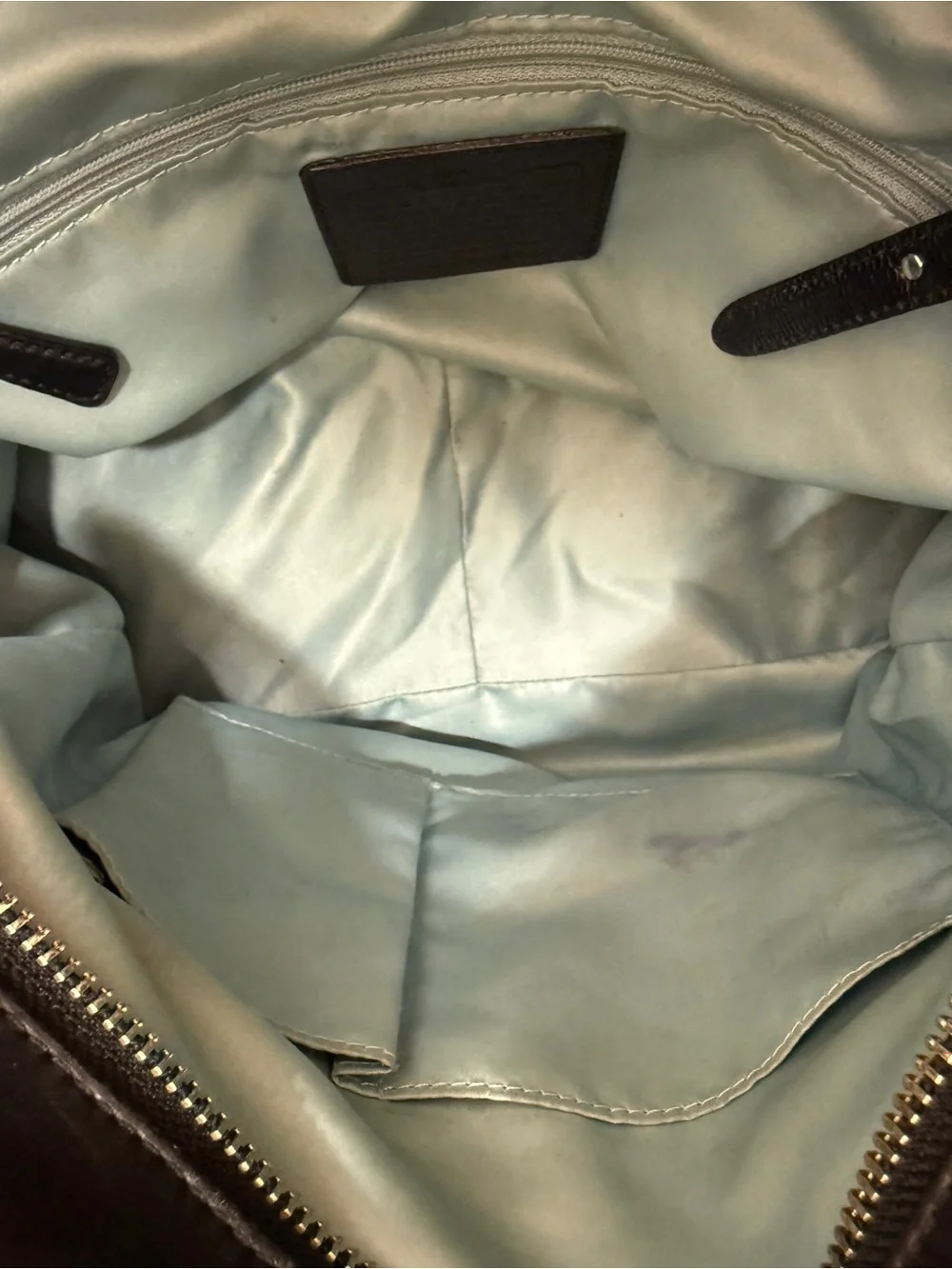 Coach Black Leather Tote with Chain-Detail Straps